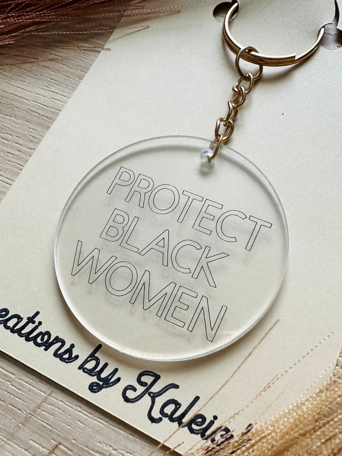 ‘Protect Black Women’ Gold Keychain