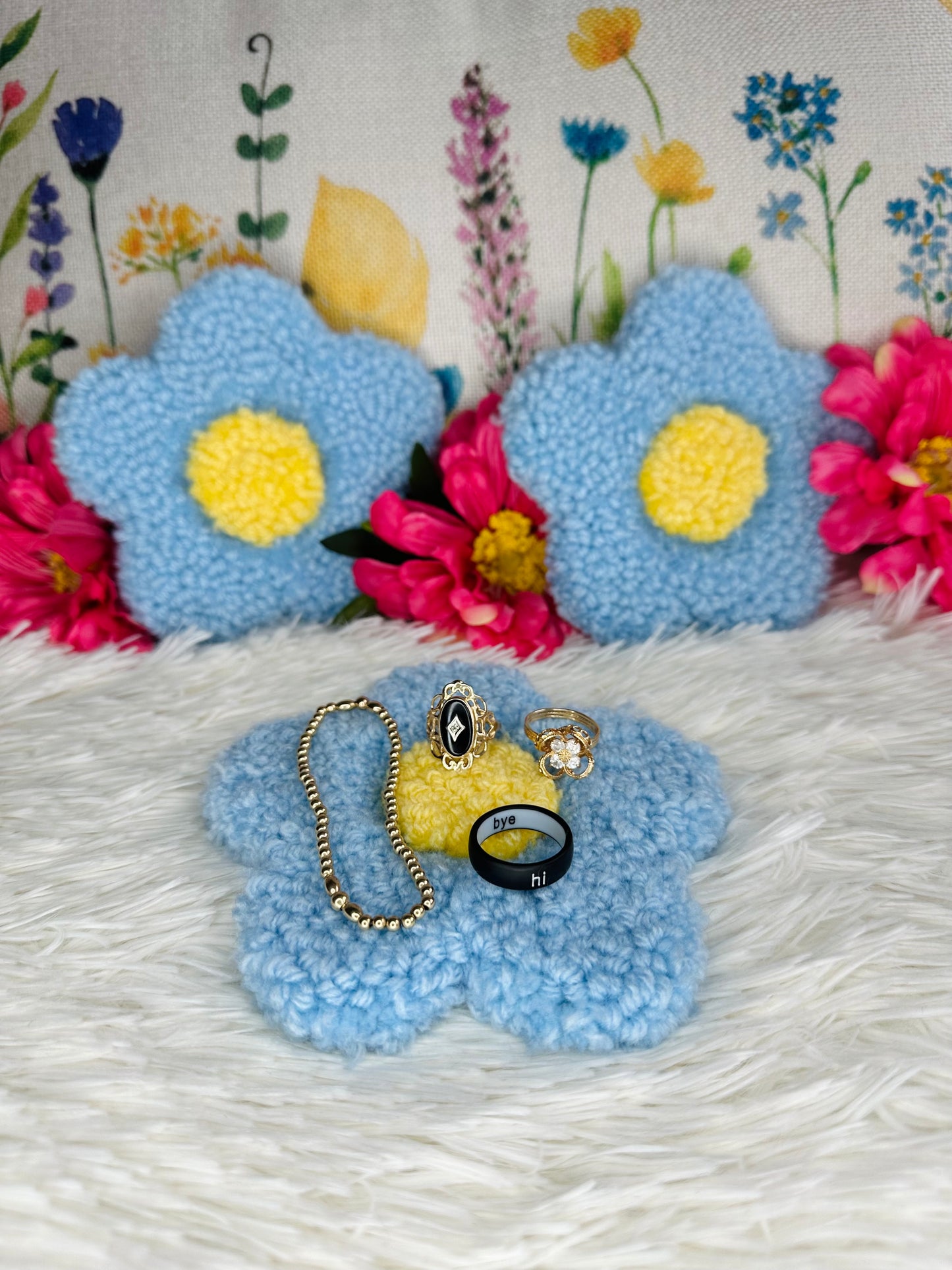 Light Blue Flower Coaster