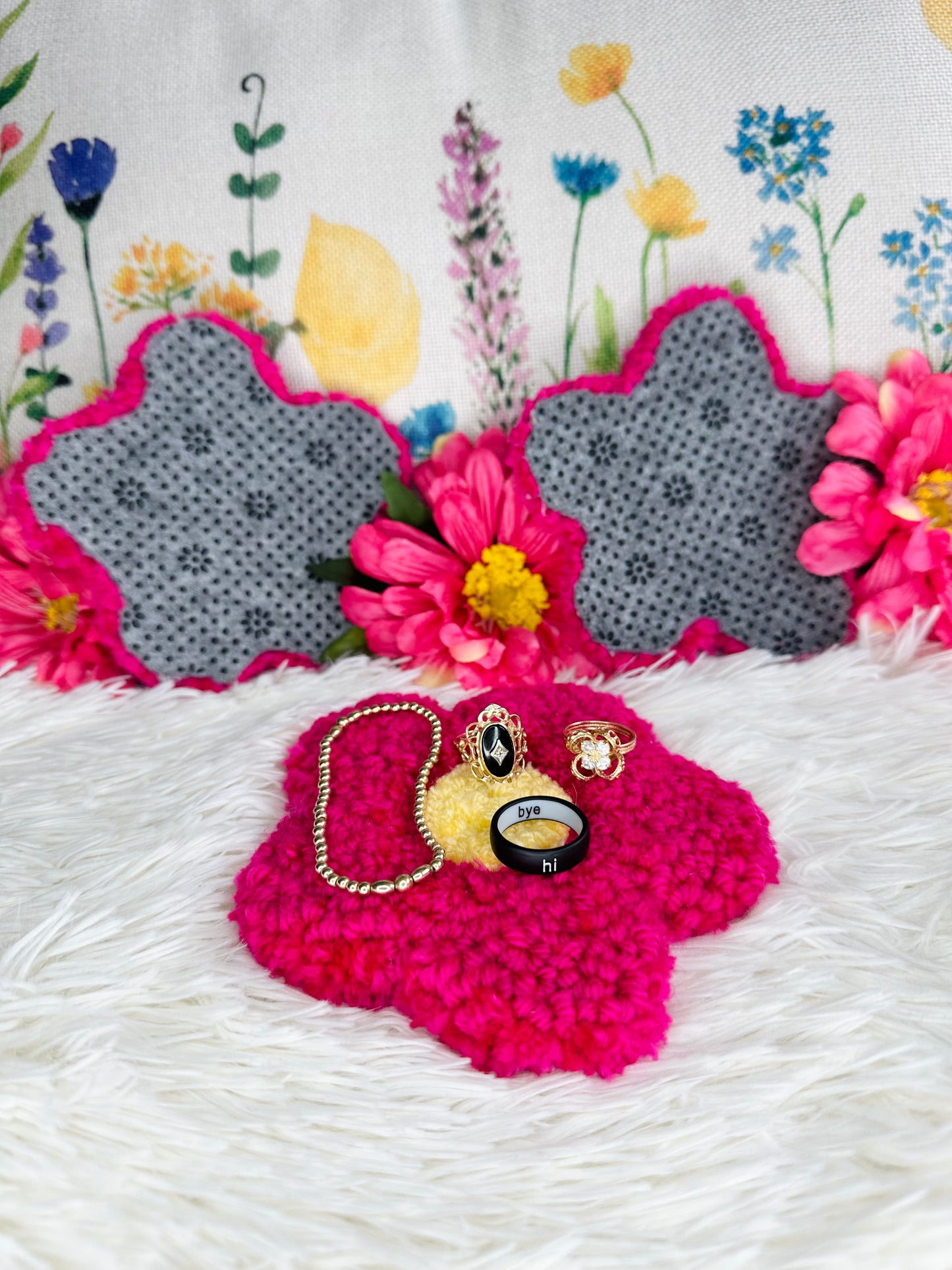 Dark Pink Flower Coaster