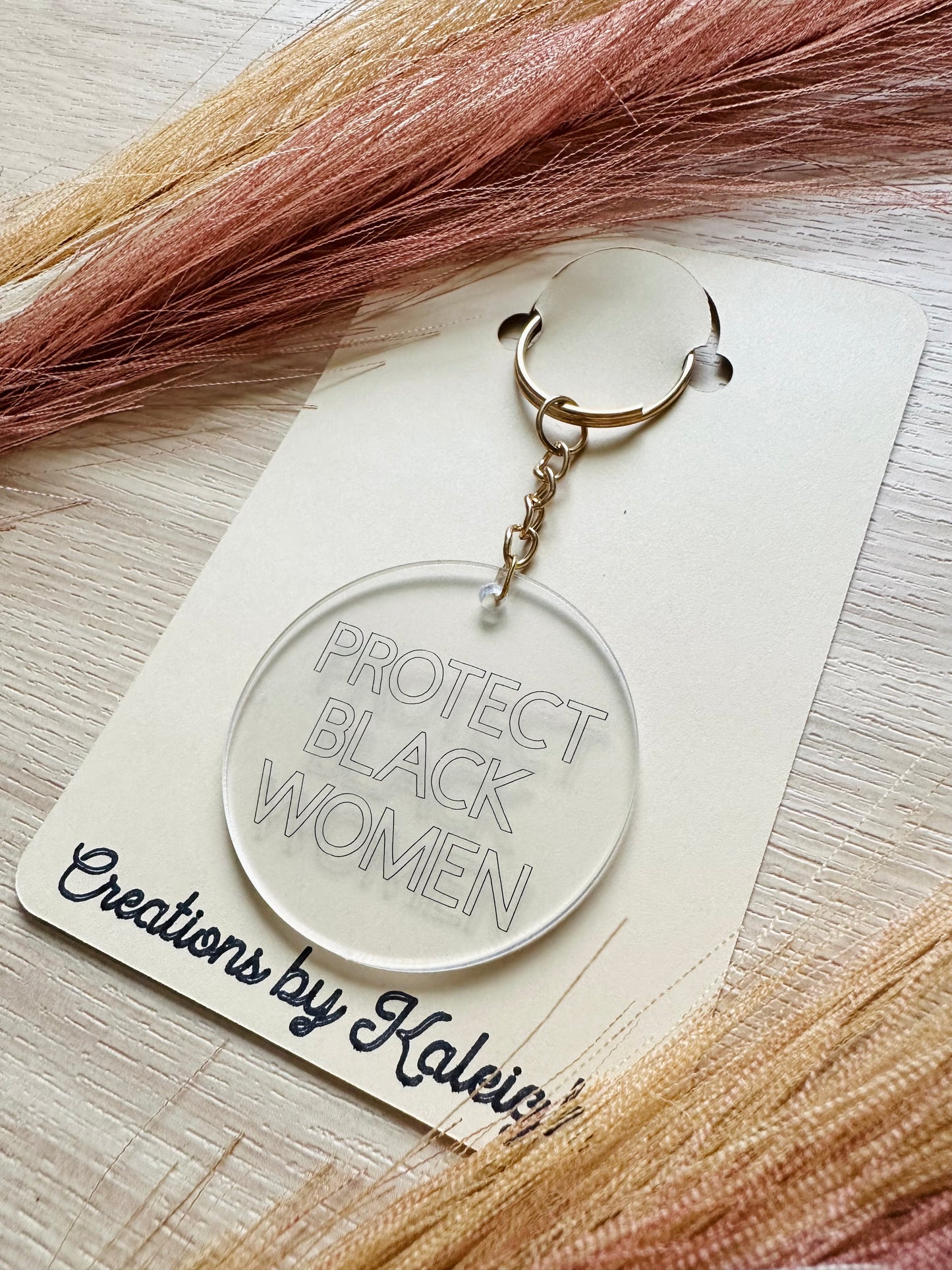 ‘Protect Black Women’ Gold Keychain