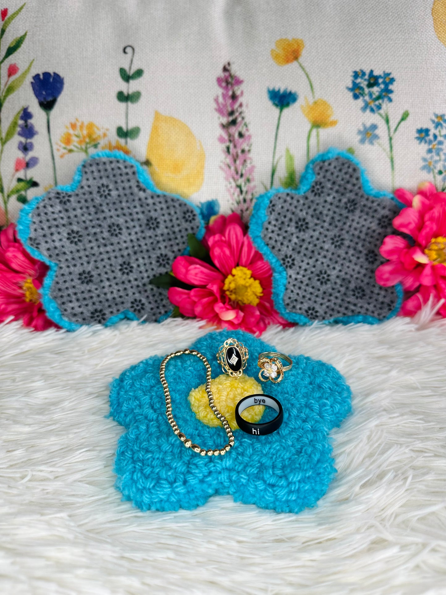 Turquoise Flower Coaster
