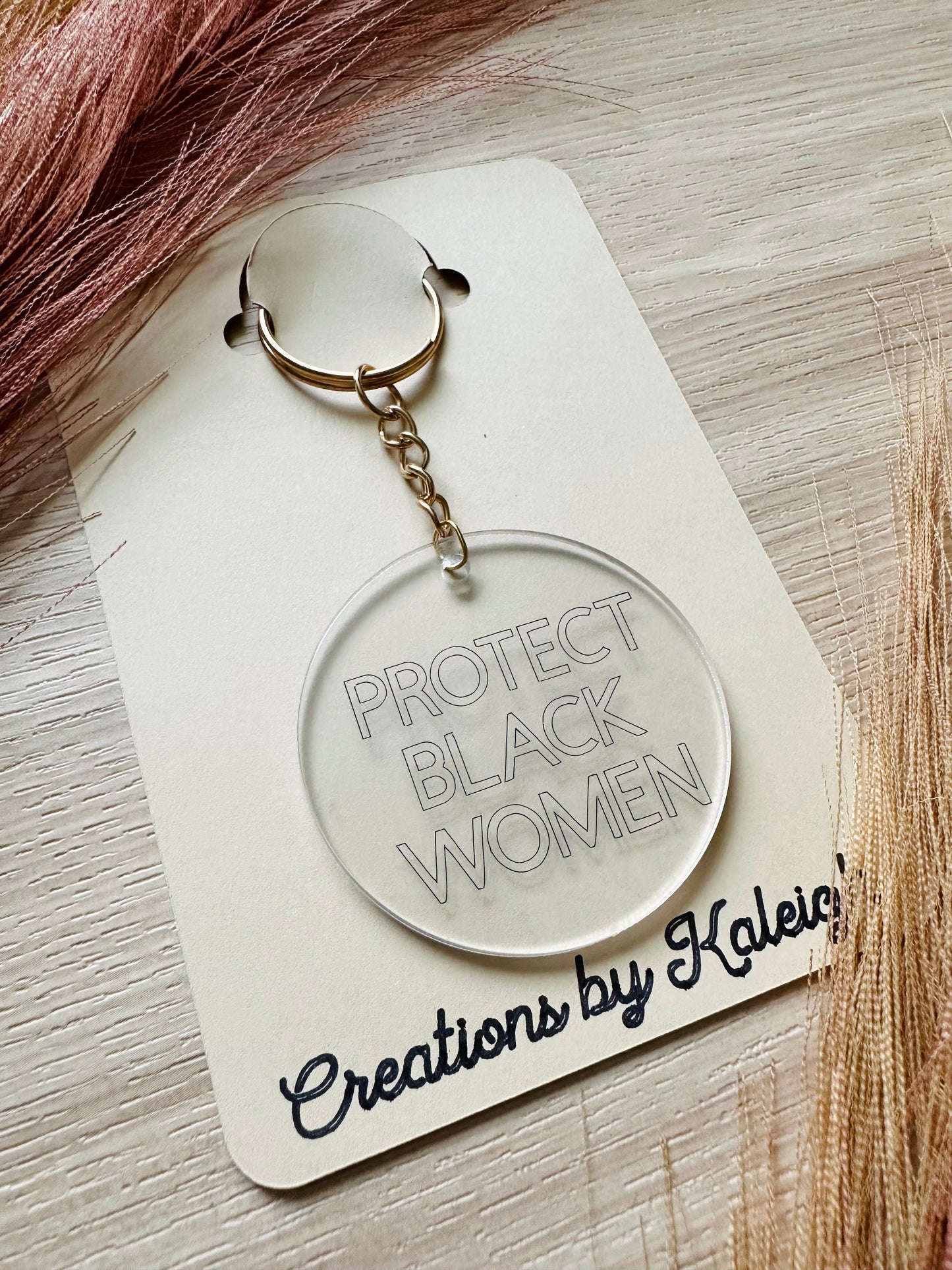 ‘Protect Black Women’ Gold Keychain