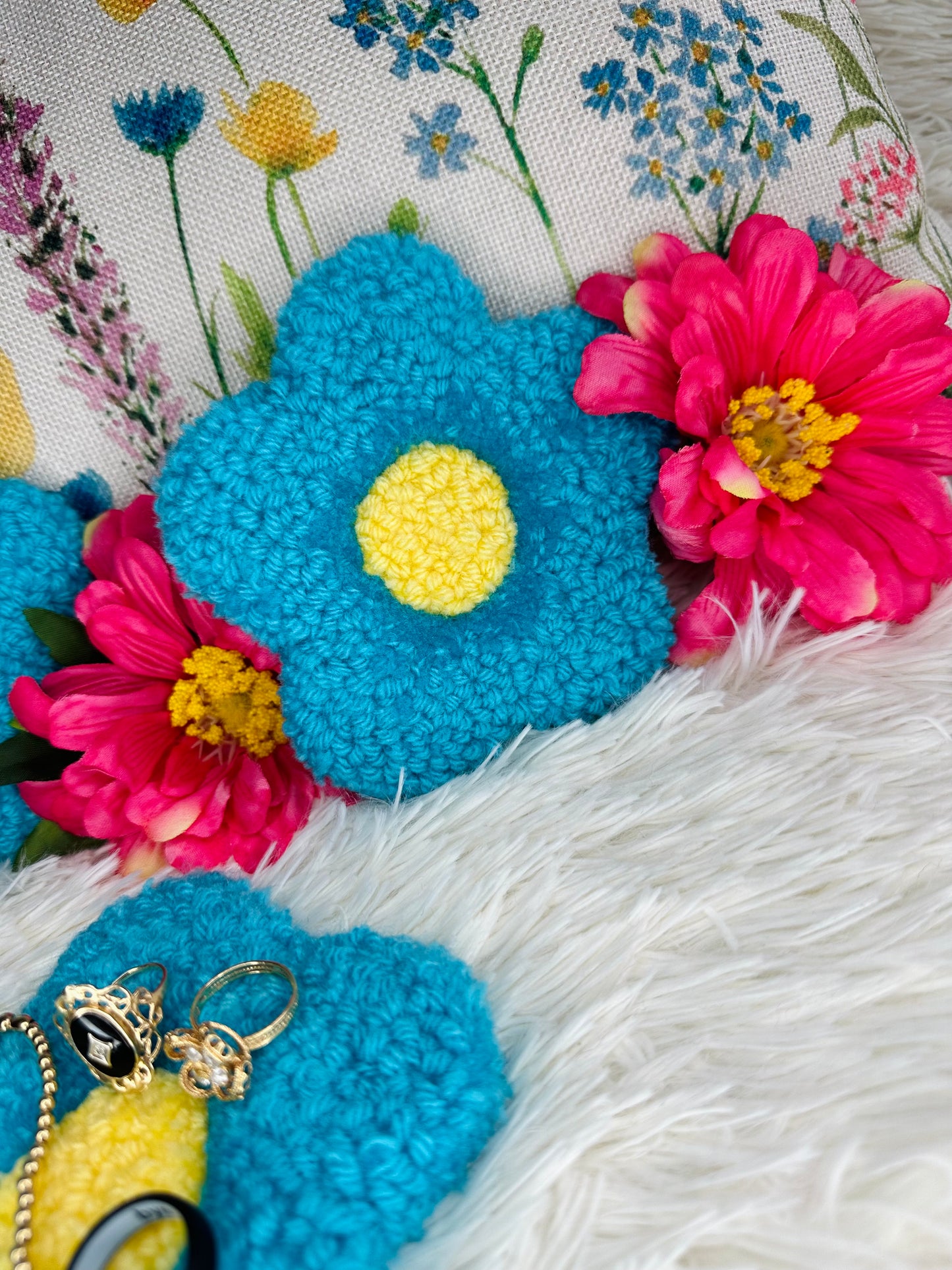 Turquoise Flower Coaster