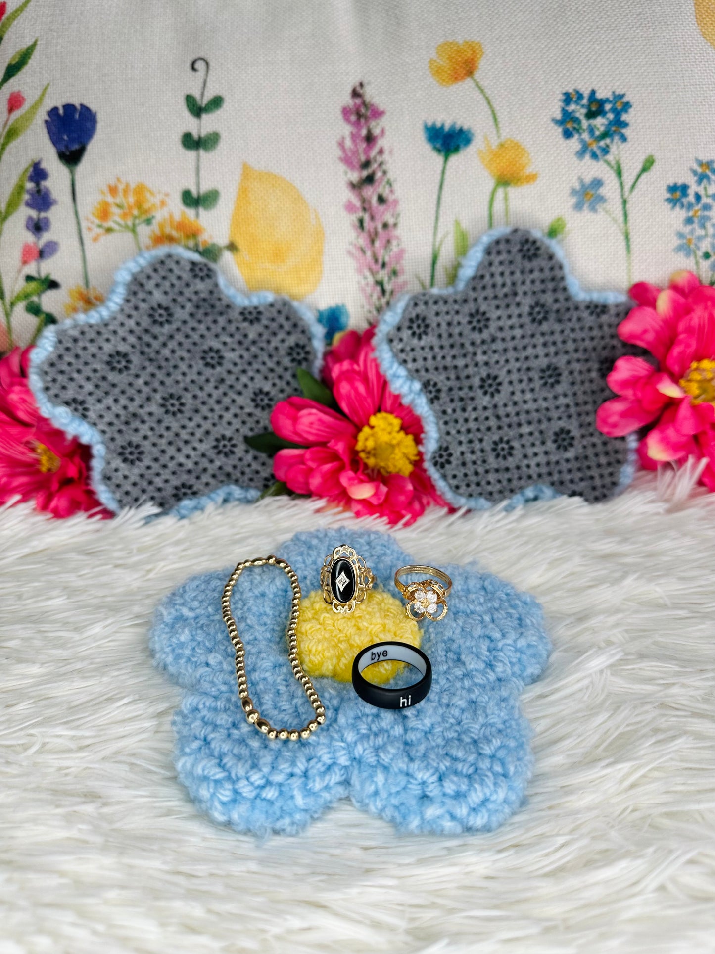 Light Blue Flower Coaster
