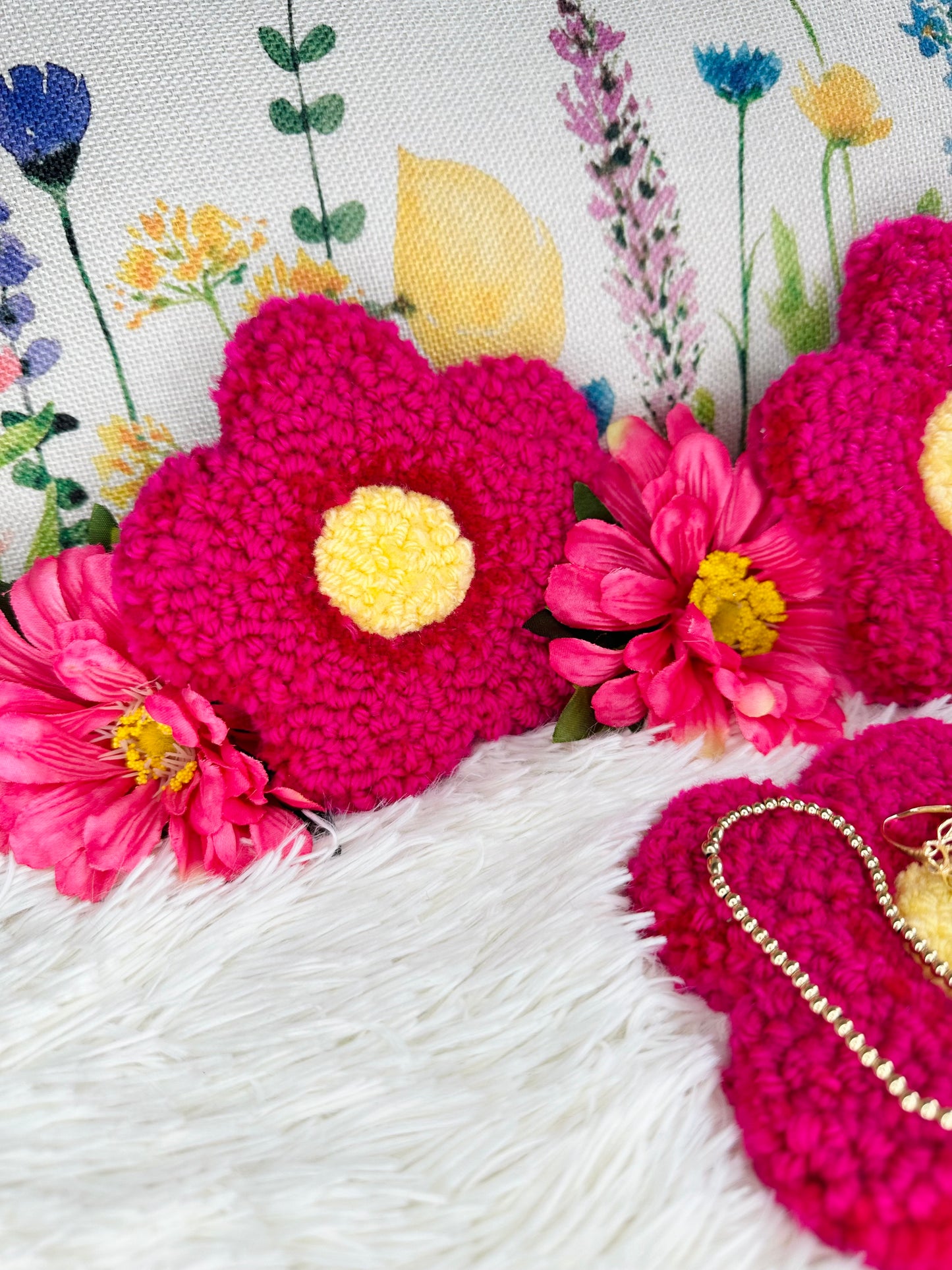 Dark Pink Flower Coaster