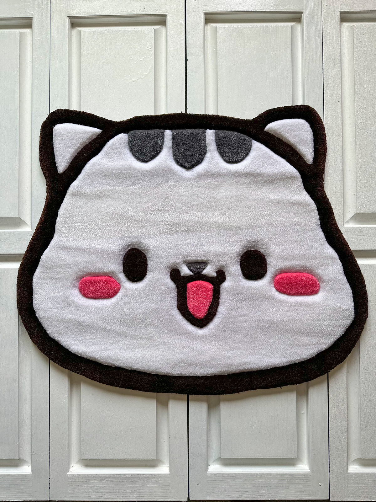 Cute White Cat Rug