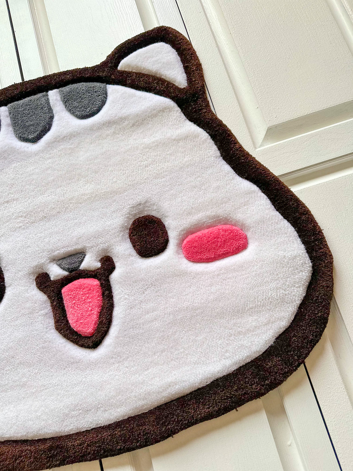 Cute White Cat Rug