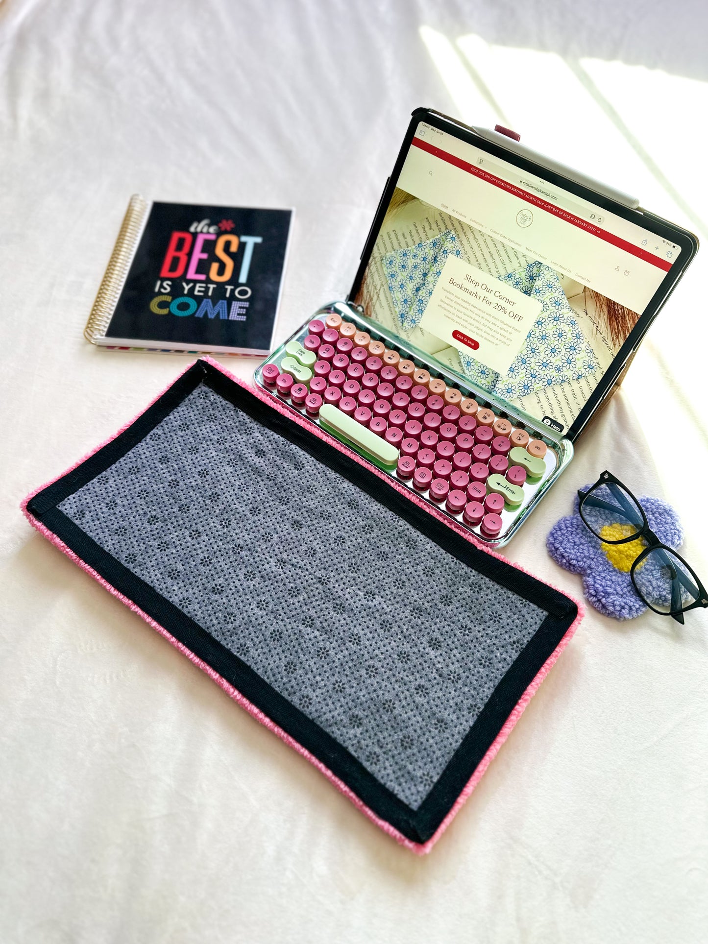 Pink Aries Keyboard Rug Mat