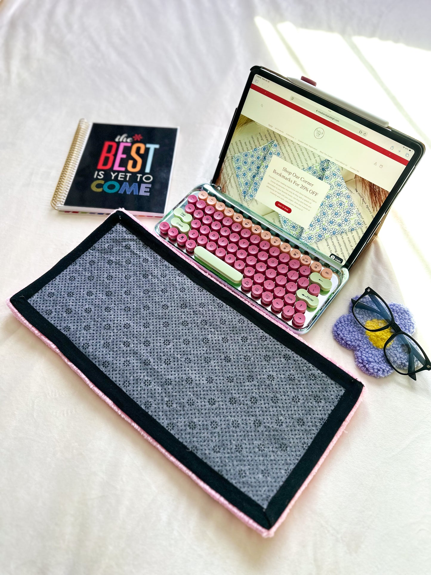 Light Pink Gemini Keyboard Rug Mat