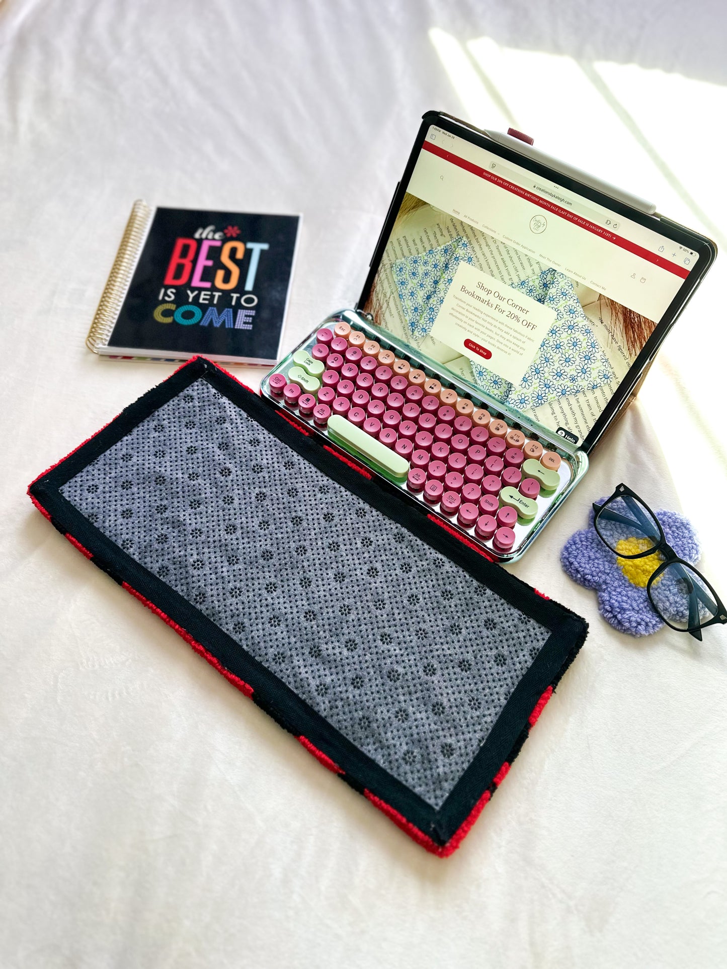 Red & Black Keyboard Rug Mat