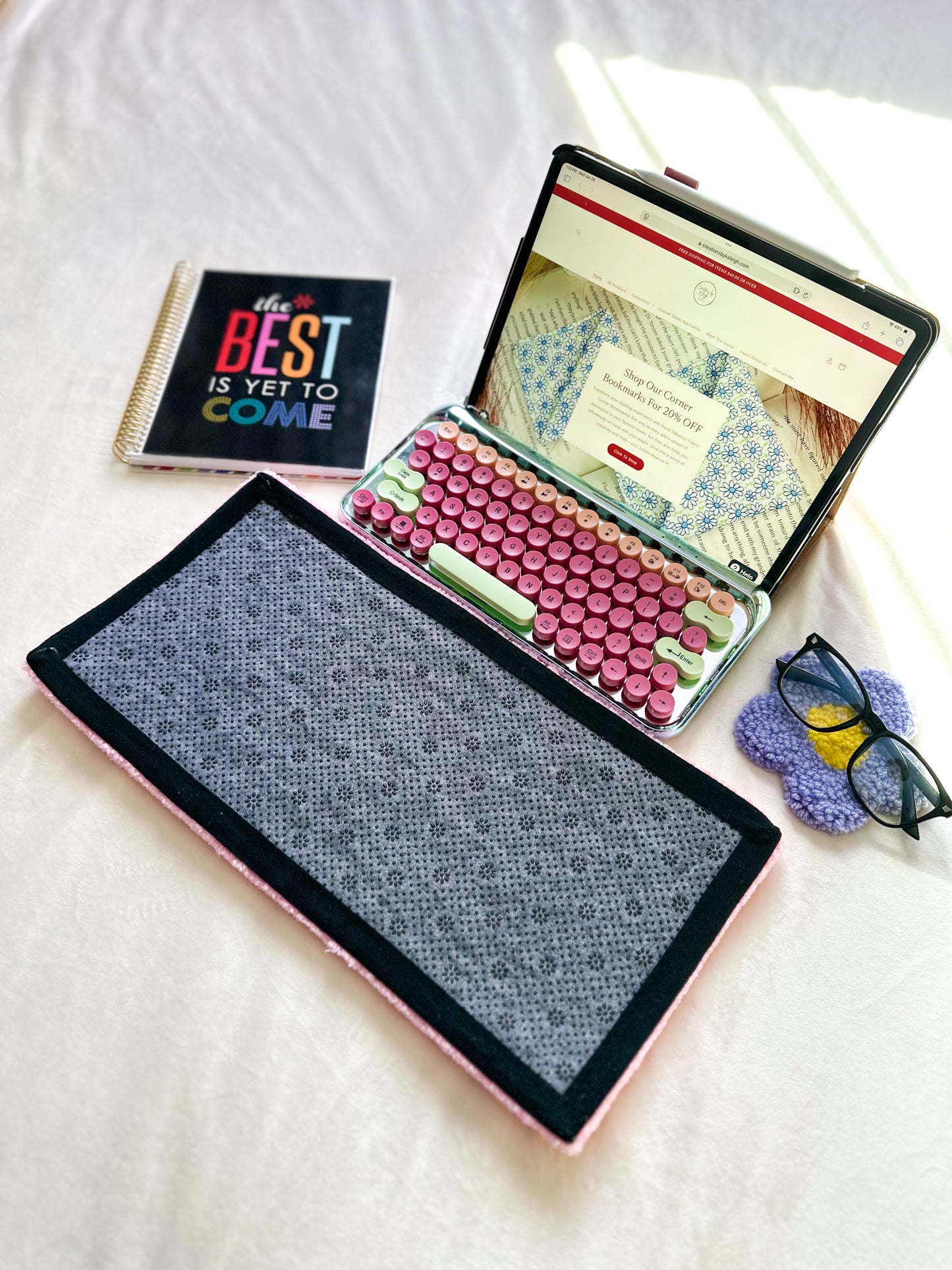 Light Pink Libra Keyboard Rug Mat
