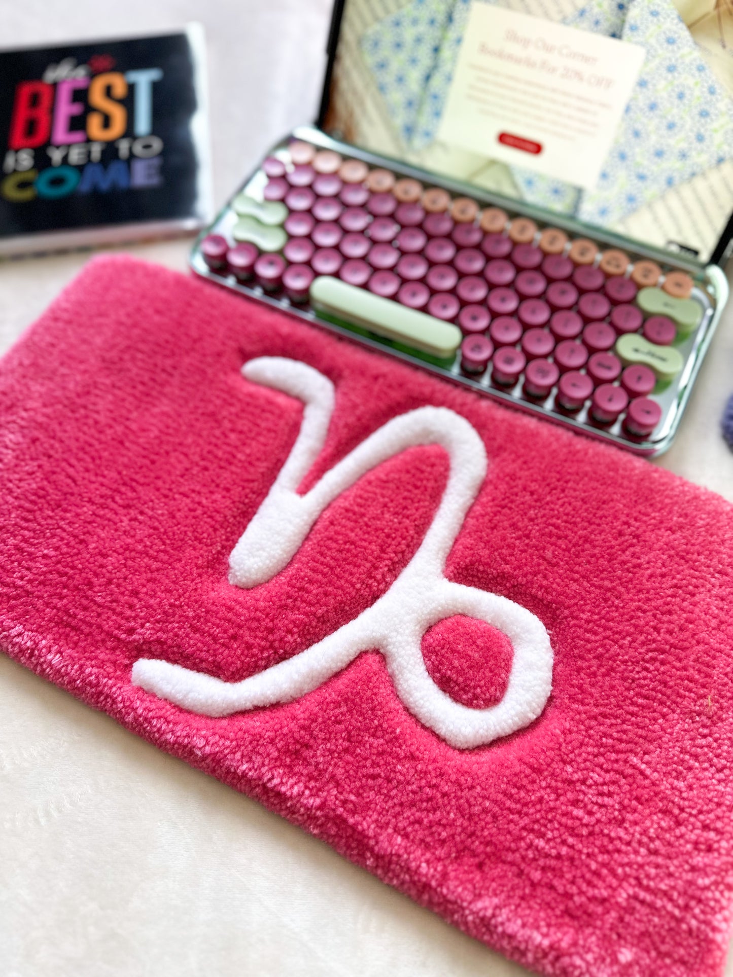 Pink Capricorn Keyboard Rug Mat