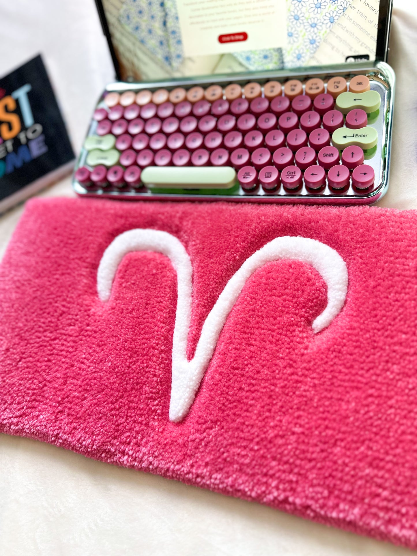 Pink Aries Keyboard Rug Mat