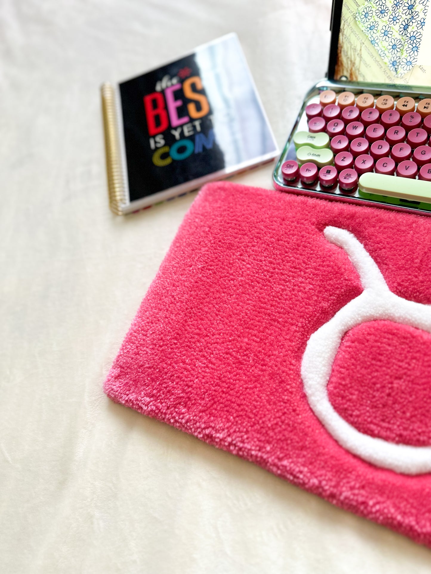 Pink Taurus Keyboard Rug Mat