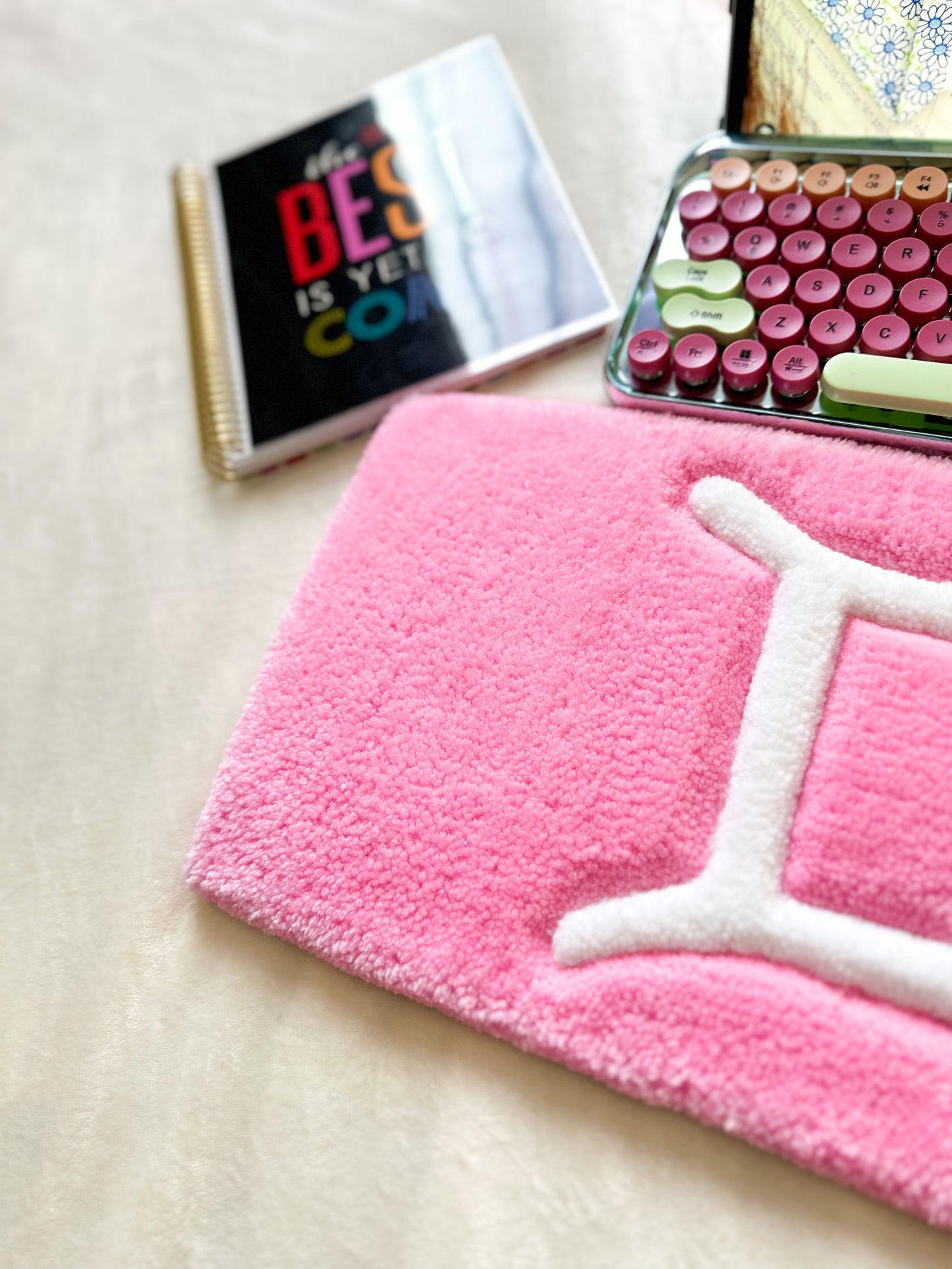 Light Pink Gemini Keyboard Rug Mat