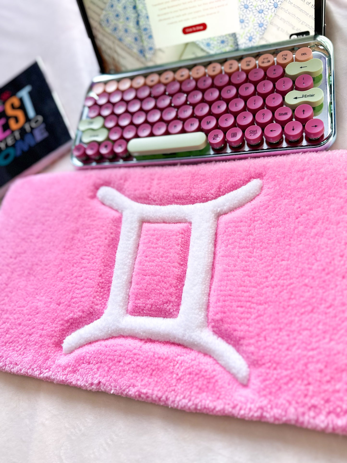 Light Pink Gemini Keyboard Rug Mat
