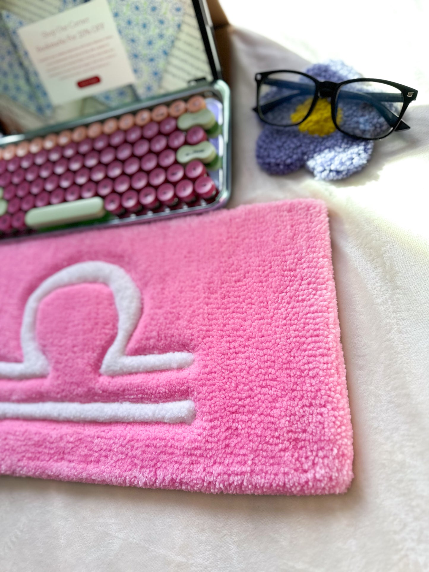 Light Pink Libra Keyboard Rug Mat