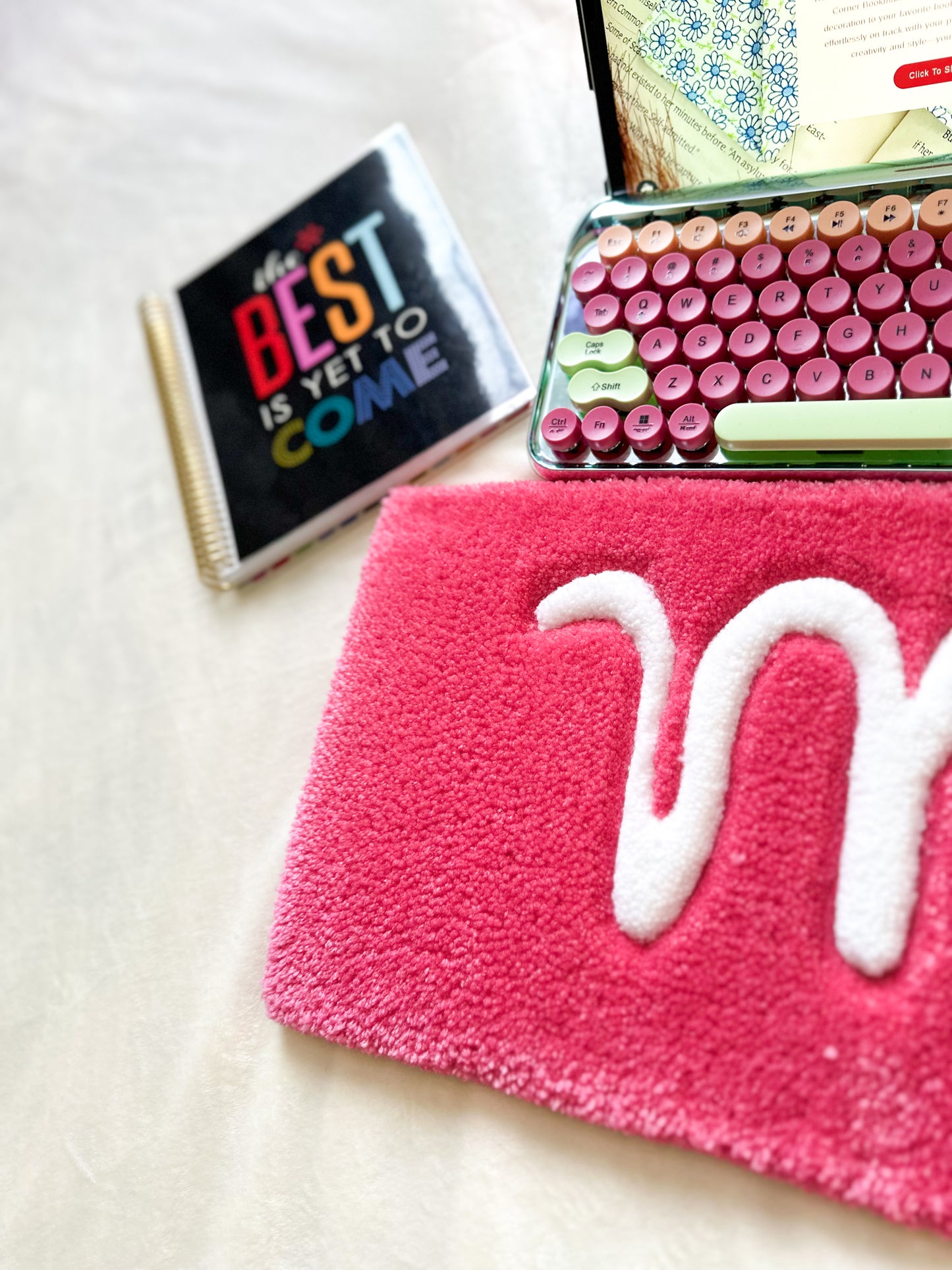 Pink Scorpio Keyboard Rug Mat