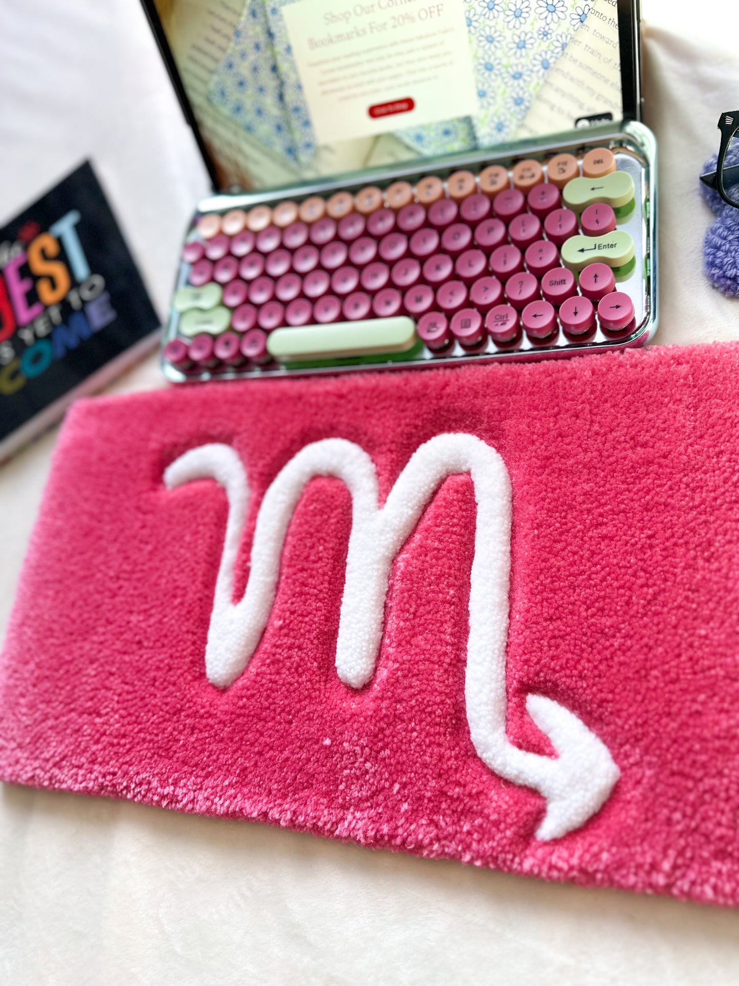 Pink Scorpio Keyboard Rug Mat
