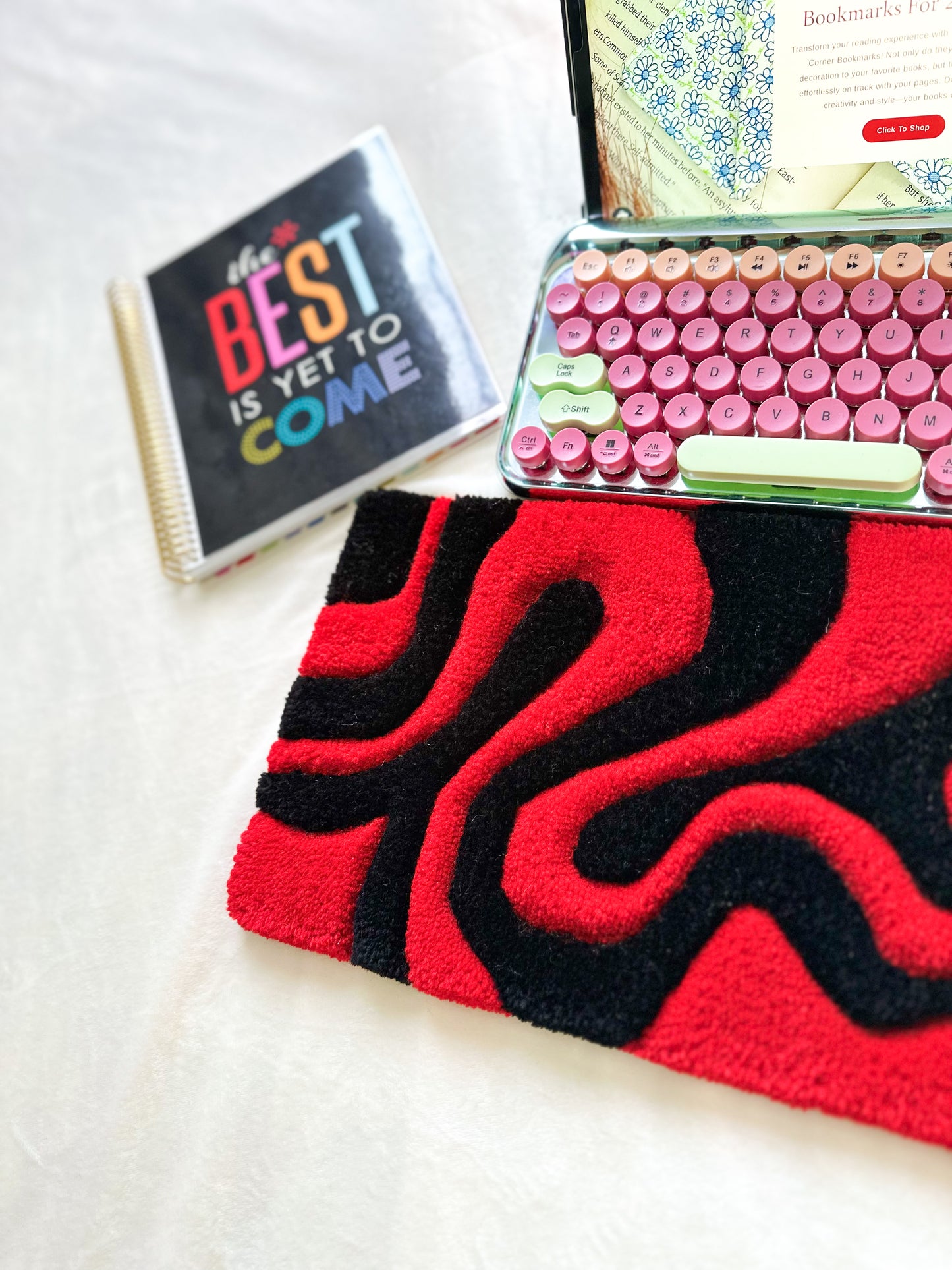 Red & Black Keyboard Rug Mat