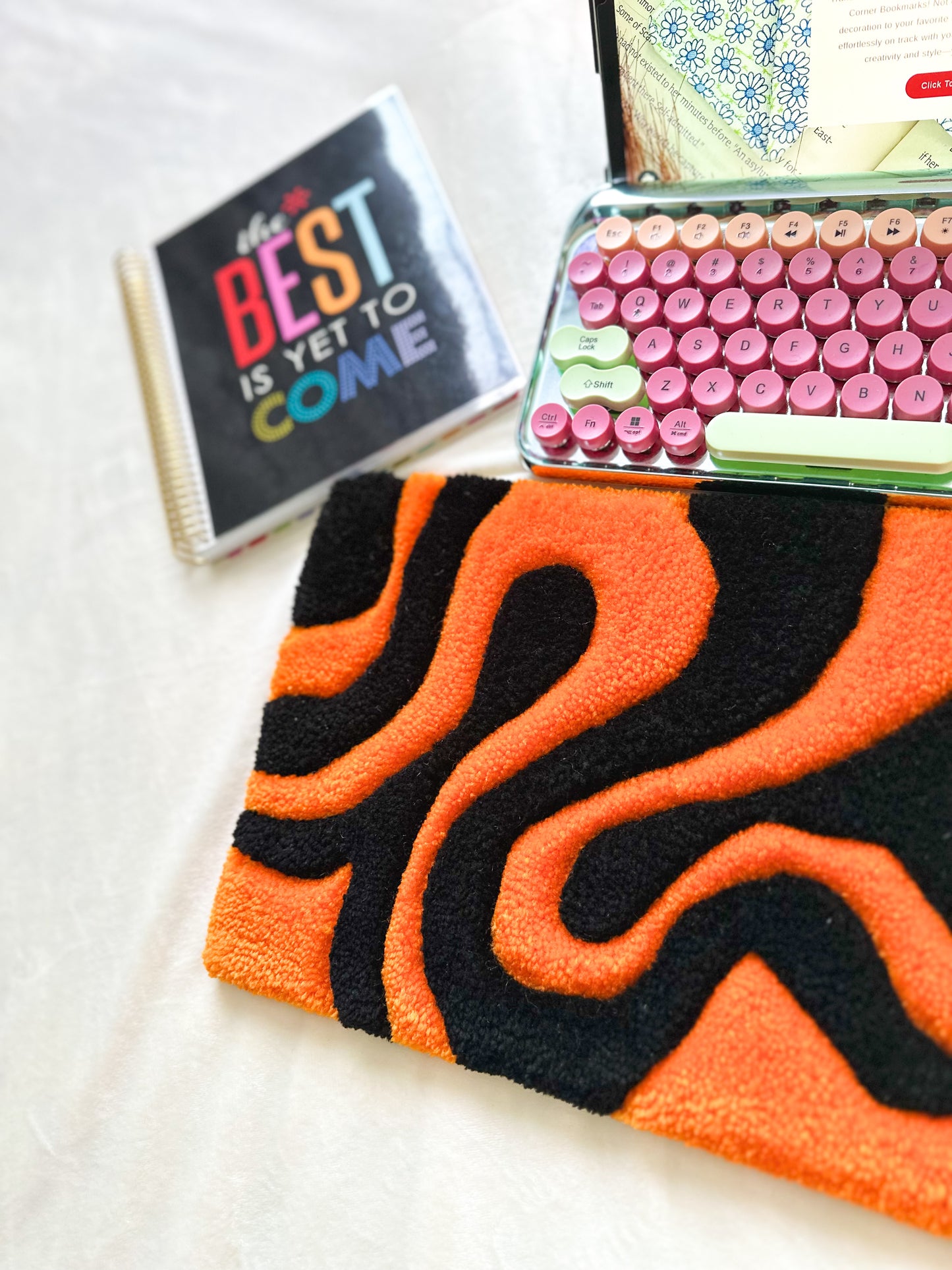 Orange & Black Keyboard Rug Mat