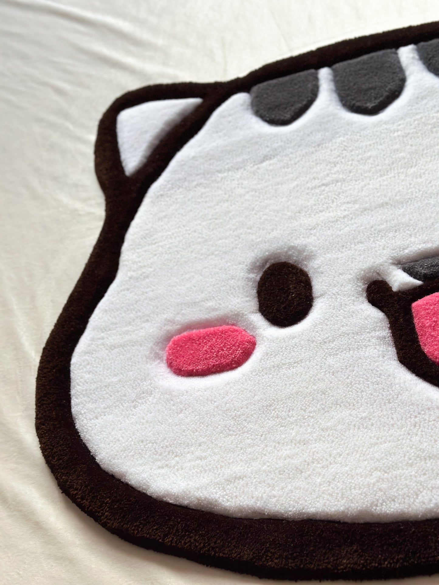 Cute White Cat Rug