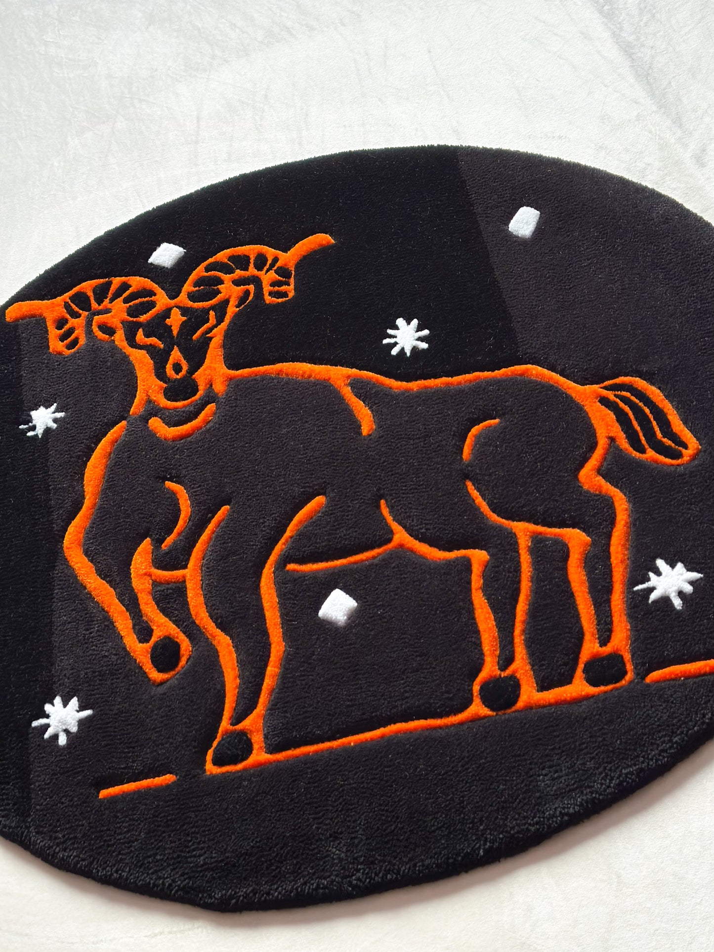 Orange & Black Aries Rug (IMPERFECT)
