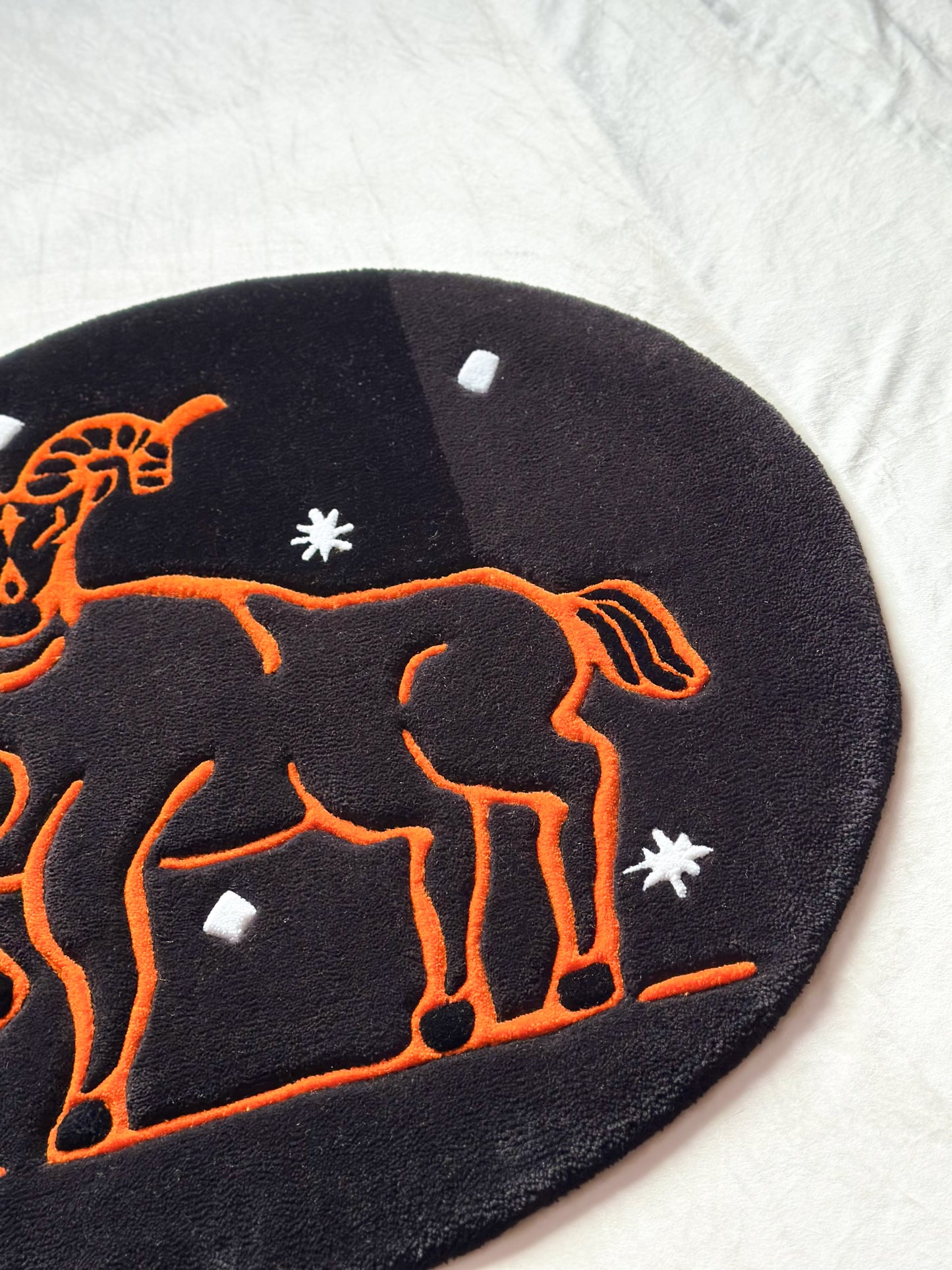 Orange & Black Aries Rug (IMPERFECT)