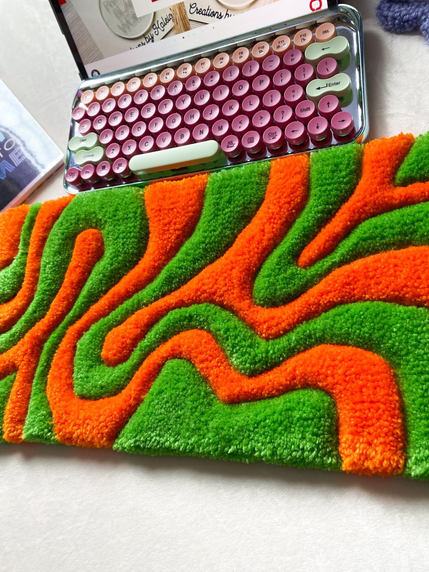 Orange & Green Keyboard Rug Mat