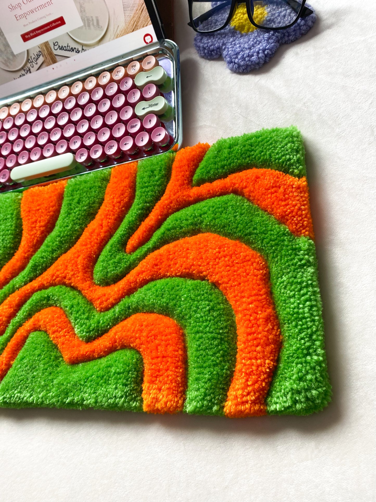 Orange & Green Keyboard Rug Mat
