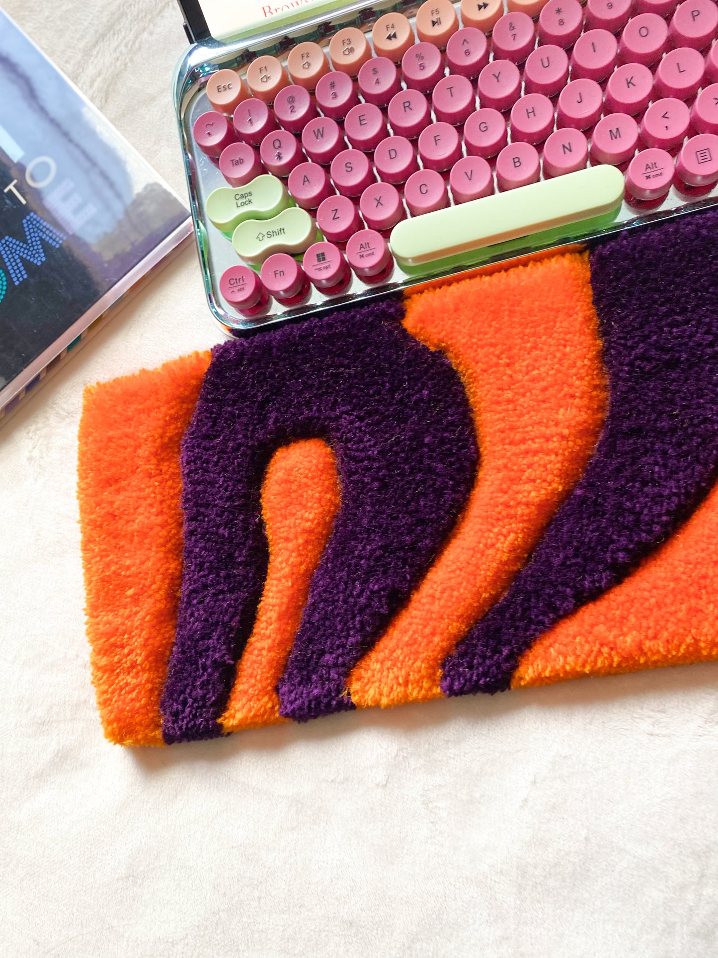 Orange & Dark Purple Keyboard Rug Mat