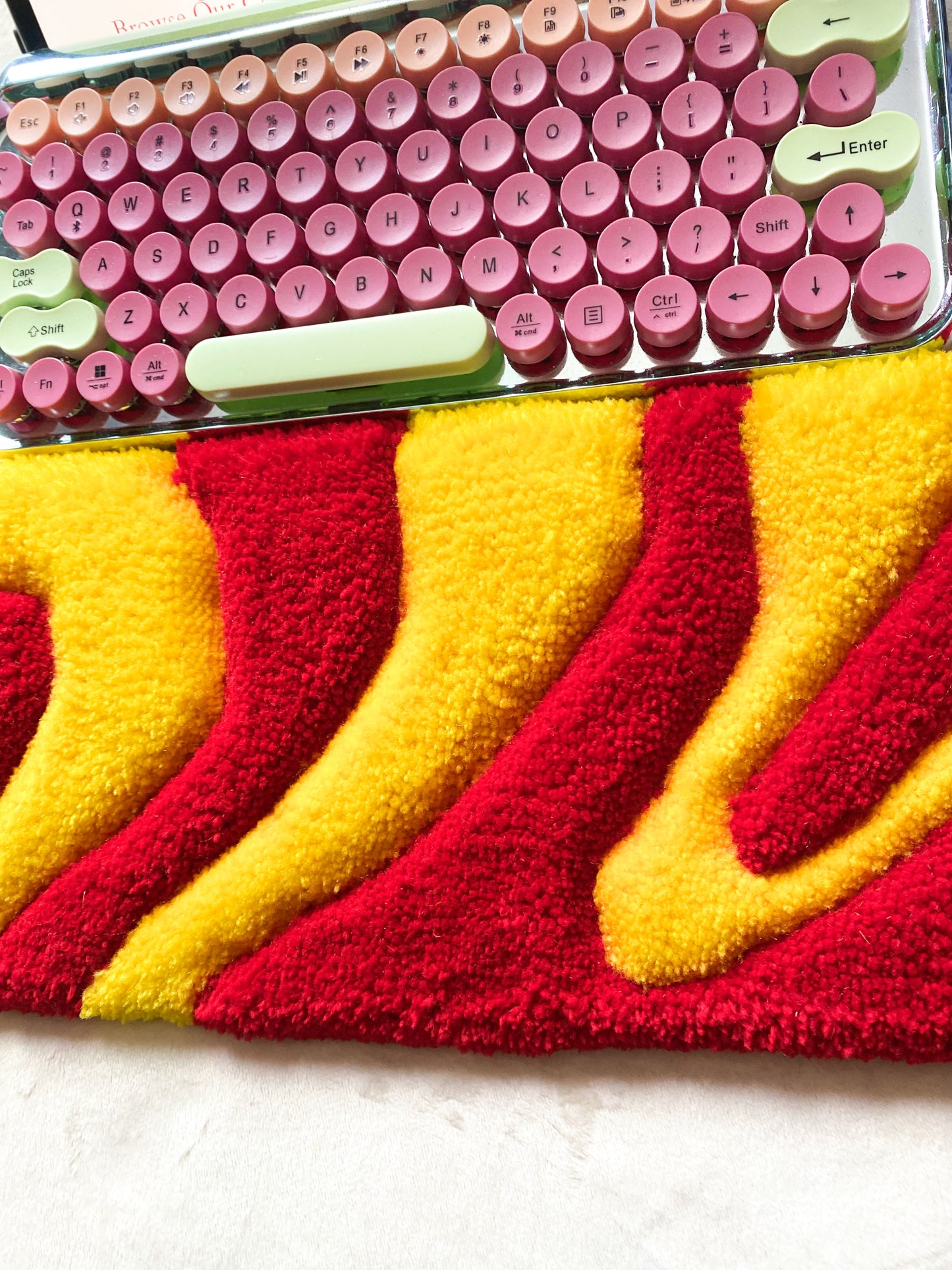 Red & Yellow Keyboard Rug Mat