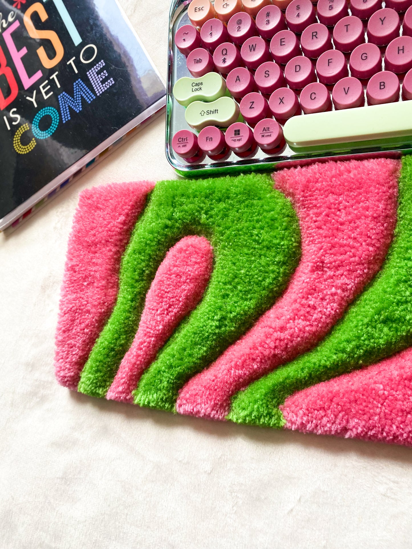 Pink & Green Keyboard Rug Mat