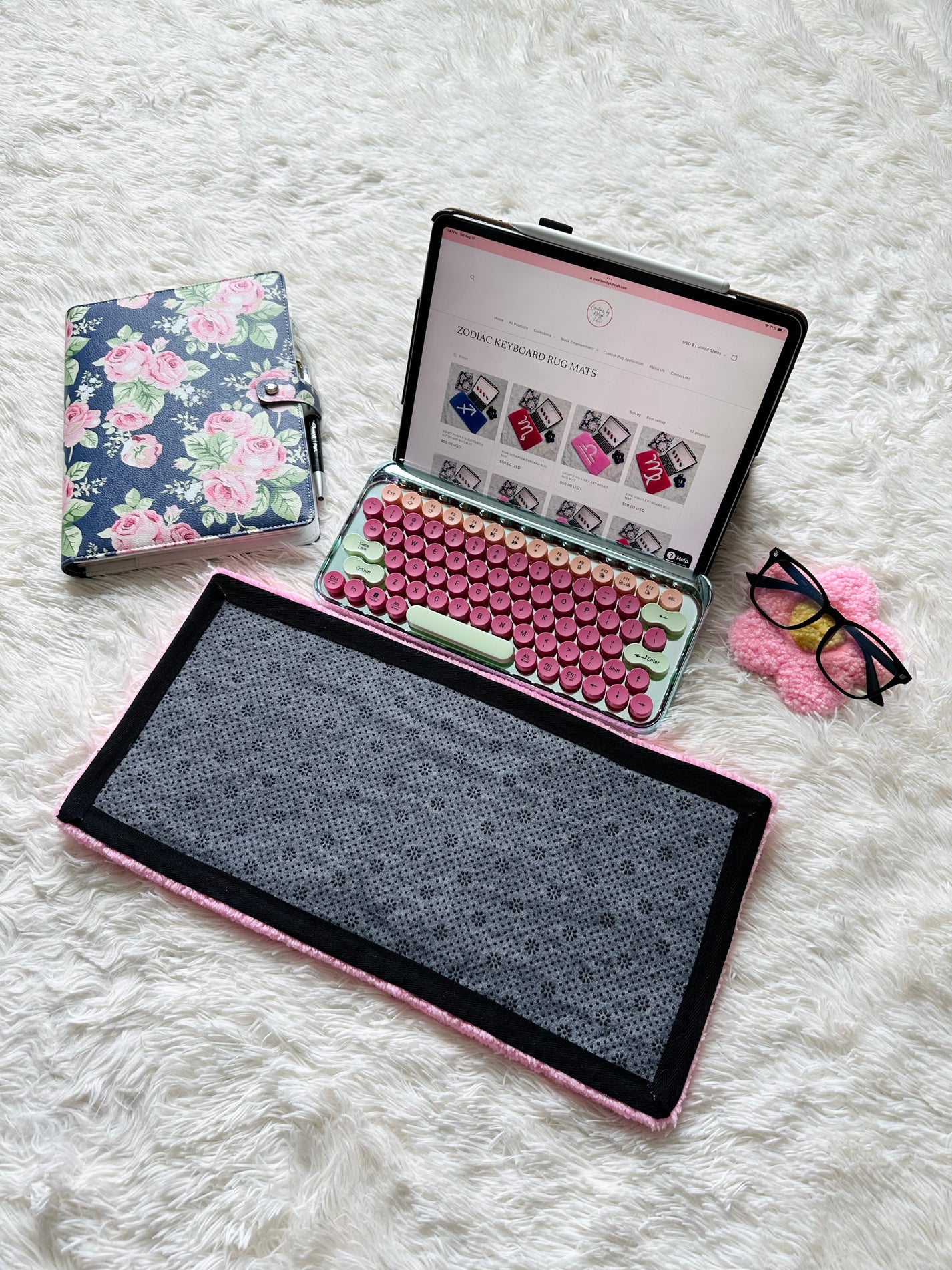 LIGHT PINK GEMINI KEYBOARD RUG MAT – Creations by Kaleigh LLC