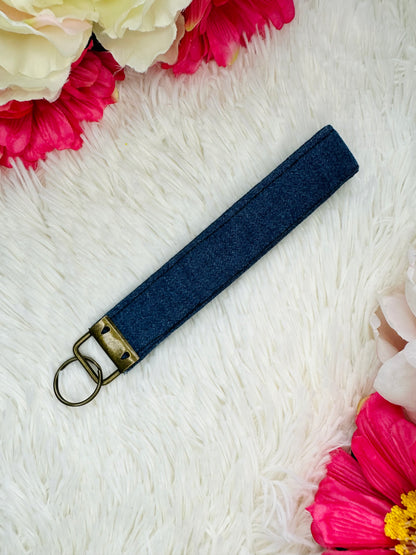 Denim Indigo Wristlet
