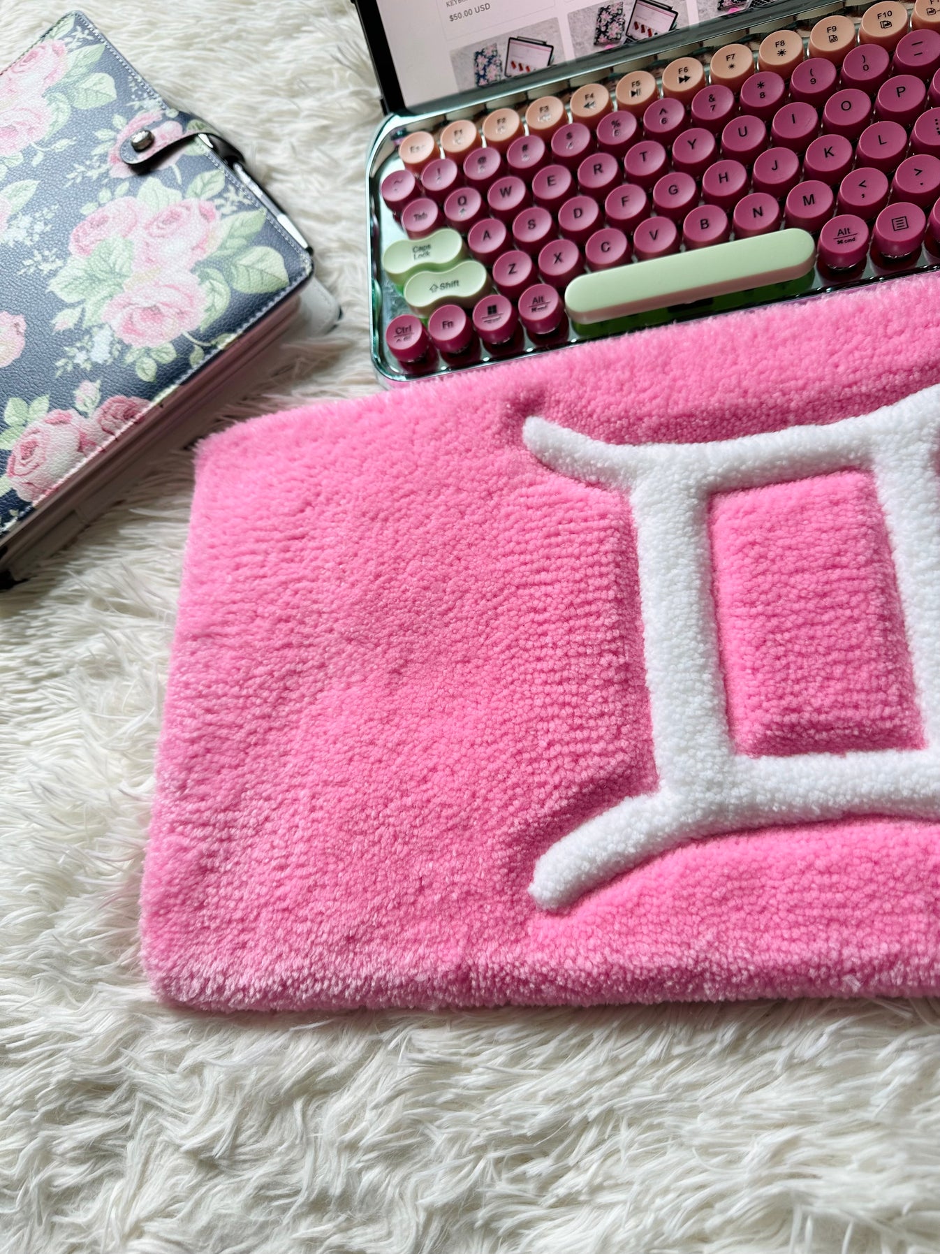 LIGHT PINK GEMINI KEYBOARD RUG MAT – Creations by Kaleigh LLC