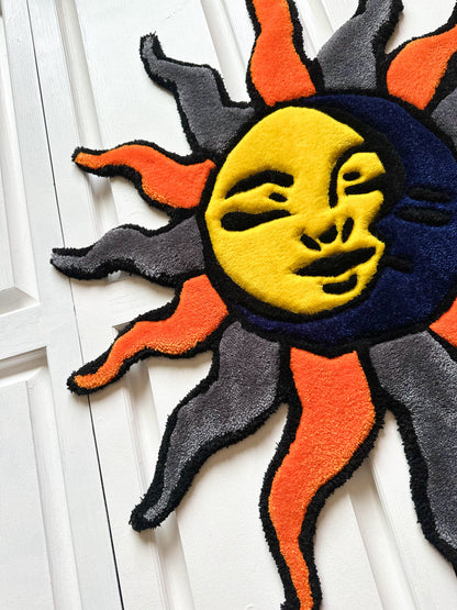 Yellow and Navy Blue Sun & Moon Rug