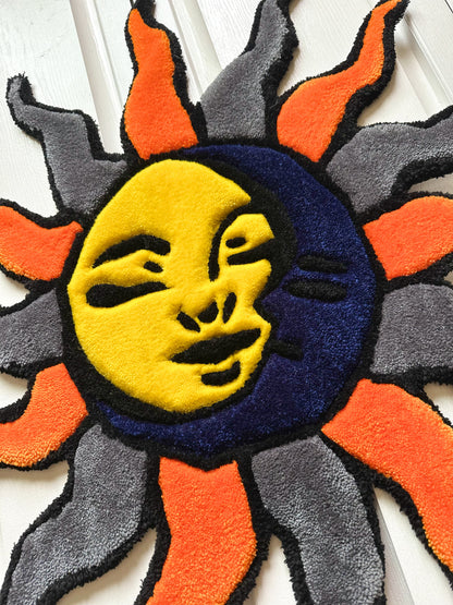 Yellow and Navy Blue Sun & Moon Rug