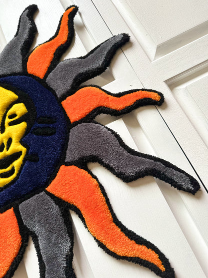 Yellow and Navy Blue Sun & Moon Rug