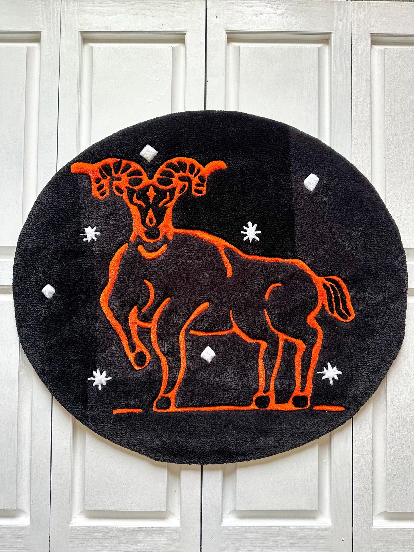 Orange & Black Aries Rug (IMPERFECT)