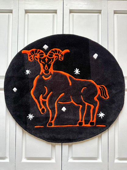 Orange & Black Aries Rug (IMPERFECT)