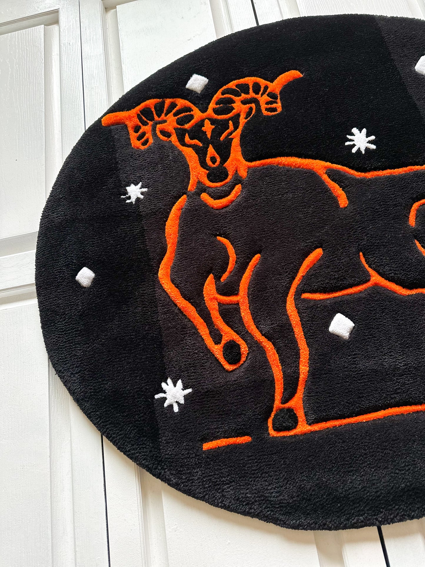 Orange & Black Aries Rug (IMPERFECT)