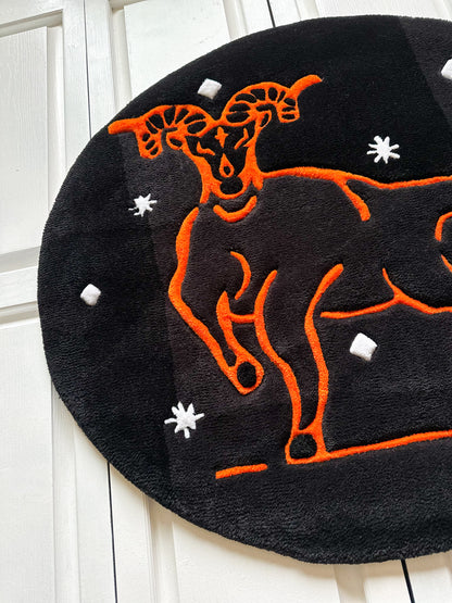 Orange & Black Aries Rug (IMPERFECT)