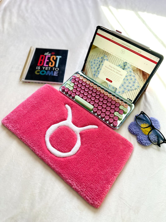 Pink Taurus Keyboard Rug Mat