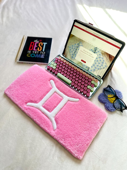 Light Pink Gemini Keyboard Rug Mat