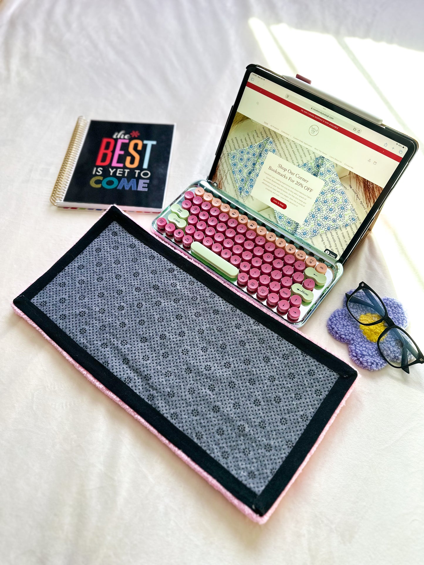 Light Pink Cancer Keyboard Rug Mat