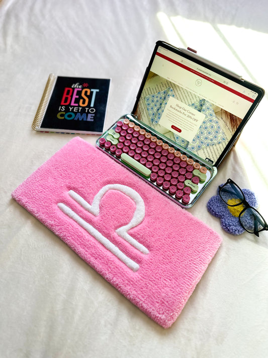 Light Pink Libra Keyboard Rug Mat