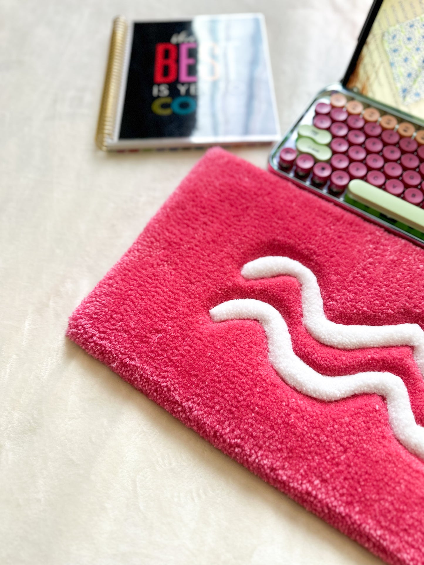 Pink Aquarius Keyboard Rug Mat