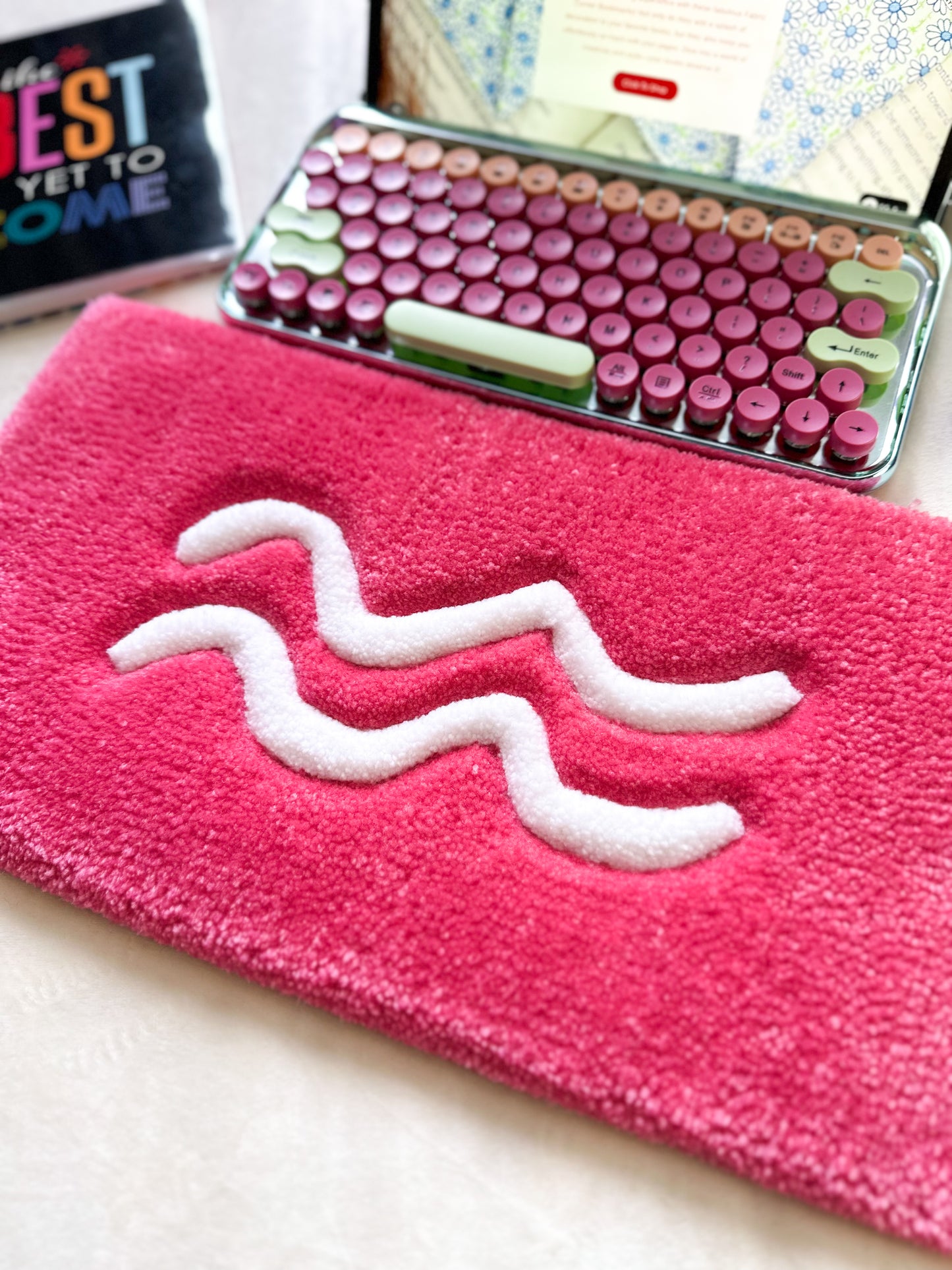 Pink Aquarius Keyboard Rug Mat