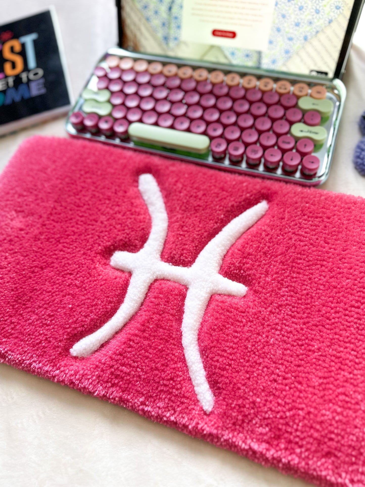 Pink Pisces Keyboard Rug Mat